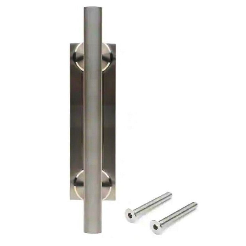 Acme Tubular Barn Door Handle and Rectangular Pull BD414-SN solid steel nickel